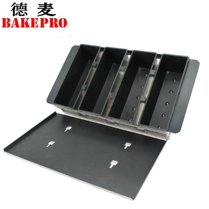 BAKEPRO Rectangular <strong>golden</strong> corrugated toast box with lid 450g bread toast mold non-stick <strong>baking</strong> cake mold - Product Image 4