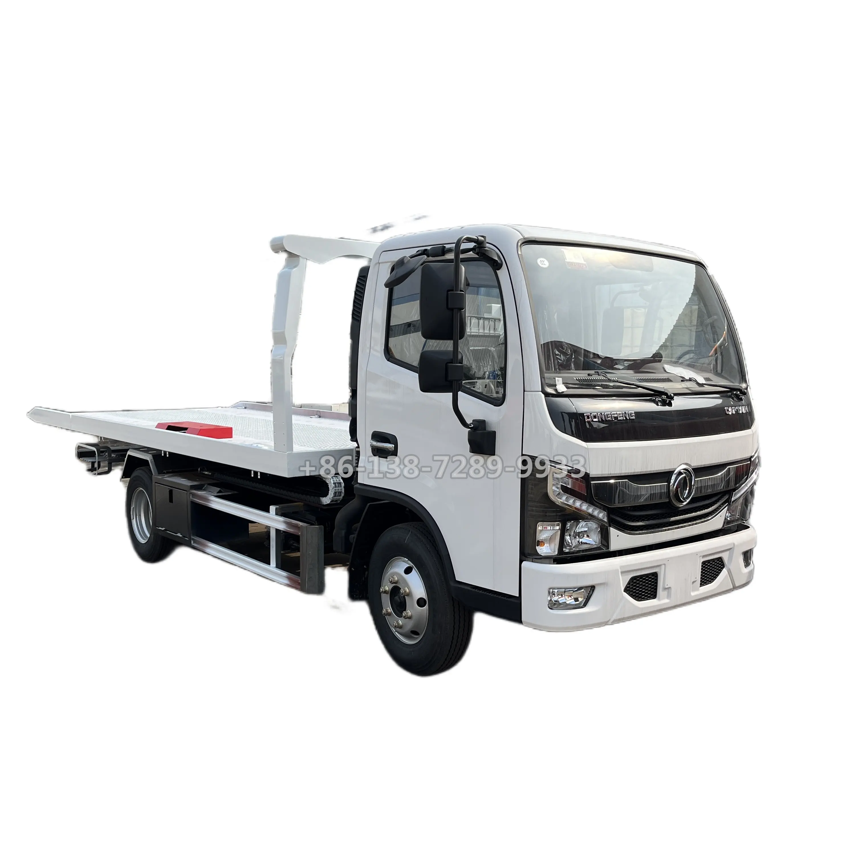 Dongfeng Winch Platform 5.6m Roll Back Wheel Lift 4 Ton 5 Ton Flatbed Crane Wrecker Tow Recovery Truck