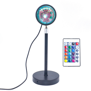 Yüksek kalite LED Sunset projeksiyon ışığı Halo lamba uzaktan kumanda ile Modern alüminyum alaşım zemin lambası damla nakliye - Product Image 1