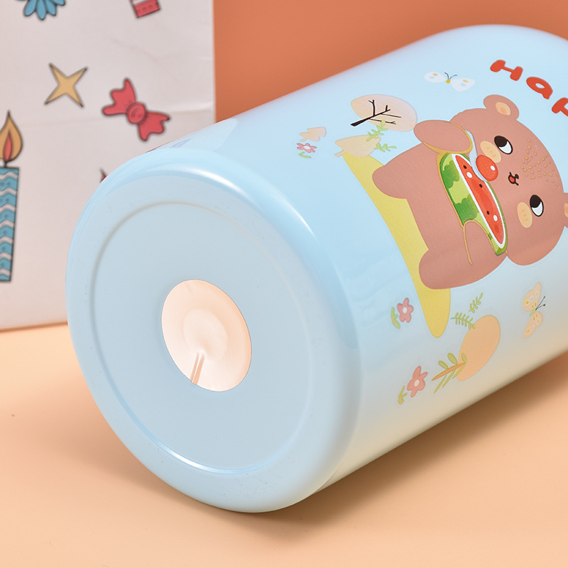Seaygift Cartoon Deer <strong>Horn</strong> Kids Vacuum Insulated <strong>Cups</strong> Mugs 1 <strong>Cup</strong> 2 Lids Children Stainless Steel Thermos Water Bottle with Straw - Product Image 5