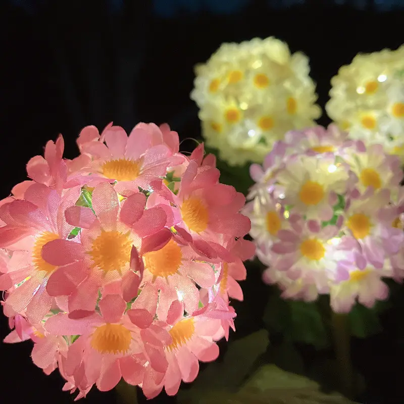 Howlighting açık su geçirmez krizantem şakayık simülasyon çiçek peyzaj lambası bahçe ledi güneş çiçek ışık