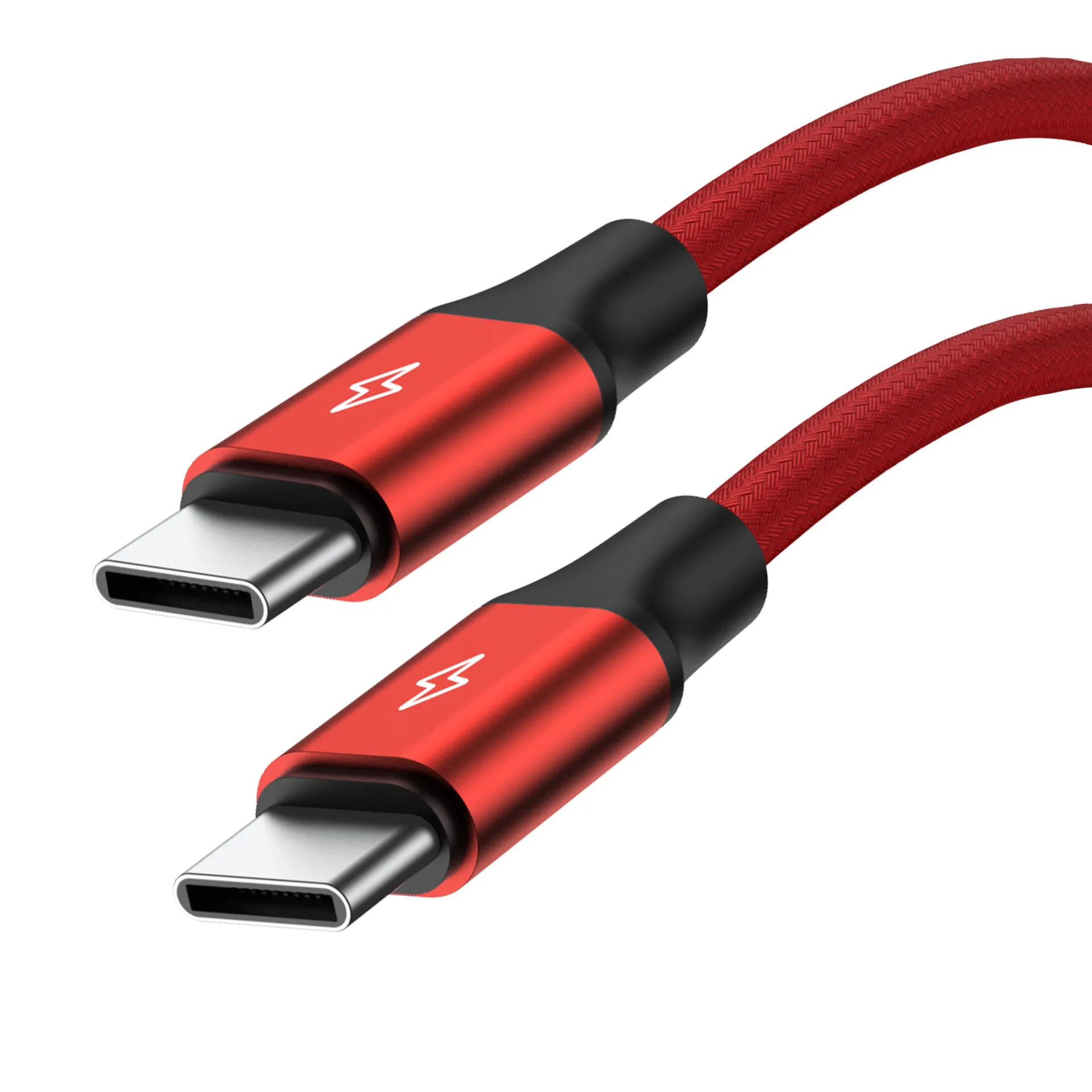 1M 2M Nylon Tressé Charge Rapide 480Mbps Transfert de Données USB-C à USB-C Cordon USB 2.0 Type C Câble pour Téléphone Mobile Android