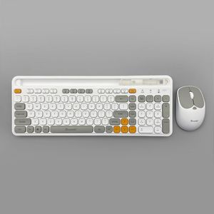 KMSW-018 Stylish 99 Keys 2.4Ghz Wireless <strong>Keyboard</strong> <strong>Mouse</strong> Combo USB Accessible <strong>Computer</strong> Accessory for Office <strong>Use</strong> with Phone Slot