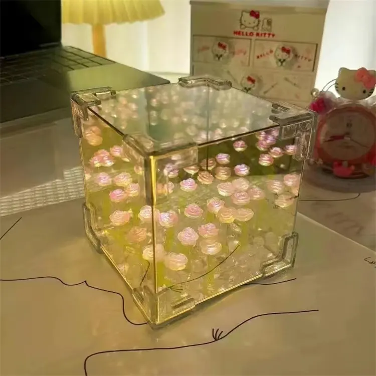 Hediye doğum günü hediyesi 9 laleler gece lambası LED yatak odası INS uyku ışık kız çiçek Ambiance ışık LED ışık