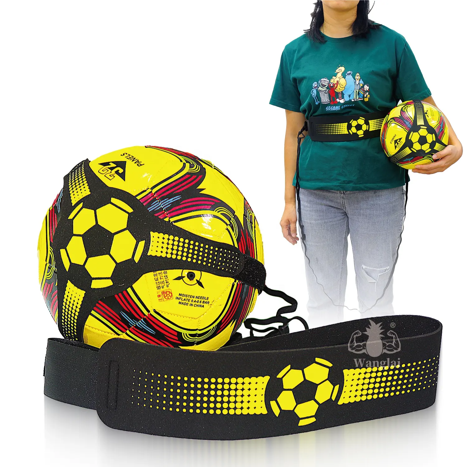 Soccer/Volleyball/Rugby Trainer Football Practice Belt Football Kick Training Belt Control Skills Adjustable Waist Belt