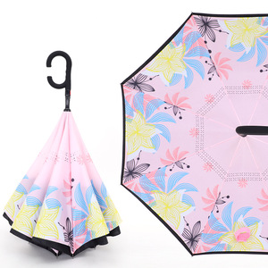 反伞带C形手柄防风倒挂伞防雨双层免提伞商务风格 - Product Image 4