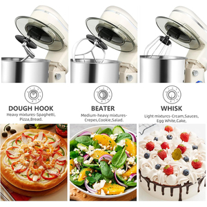 Bếp trong Máy trộn đứng, máy trộn thức ăn điện nhỏ, máy trộn bếp để sử dụng hàng ngày với Máy đánh trứng, móc bột, Máy đánh phẳng - Product Image 6