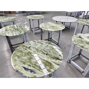 Hình chữ nhật hiện đại màu xanh lá cây đá cẩm thạch Đá Bàn cà phê Thiết kế thời trang hình chữ nhật đá cẩm thạch hàng đầu cho bàn Vanity Tops bảng Tops - Product Image 4