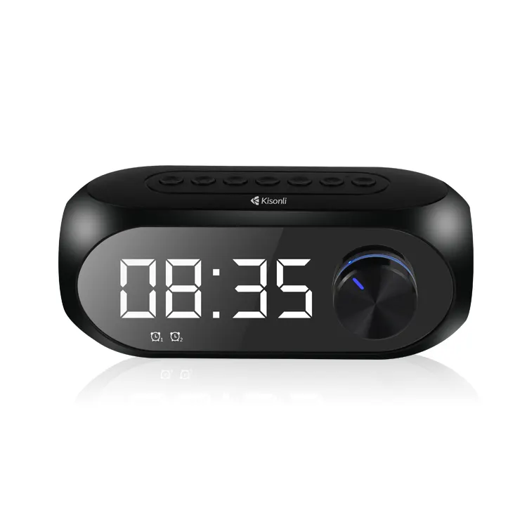Kisonli LP-2S alarm clock radio blue tooth wireless portable plastic speakers