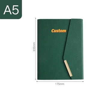 Vegano in ecopelle Custom Personal 6 Ring Binder Planner con chiusura a bottone a pressione verde raccoglitore di denaro a foglia larga per taccuino