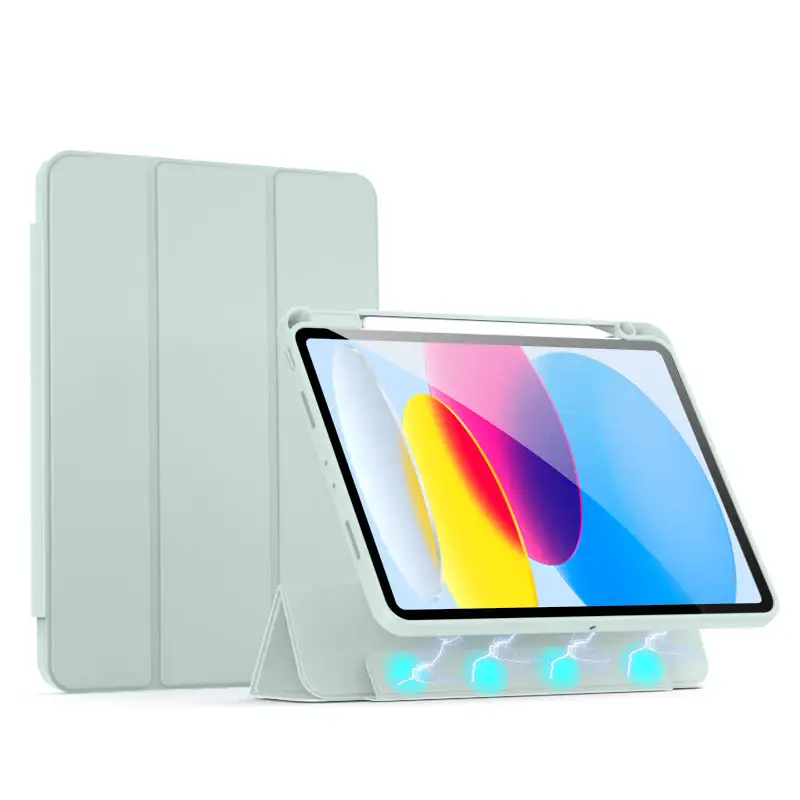 Aurora 2 pour nouvel iPad 10.9 pouces 10e génération 2022 étui avec porte-crayon housse intelligente en cuir PU