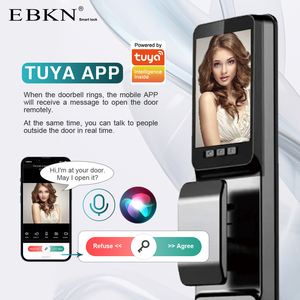 EBKN Tuya Wifi telecomando serratura porta con la macchina fotografica campanello Push Pull volto biometrico riconoscimento vena del palmo serratura intelligente - Product Image 4