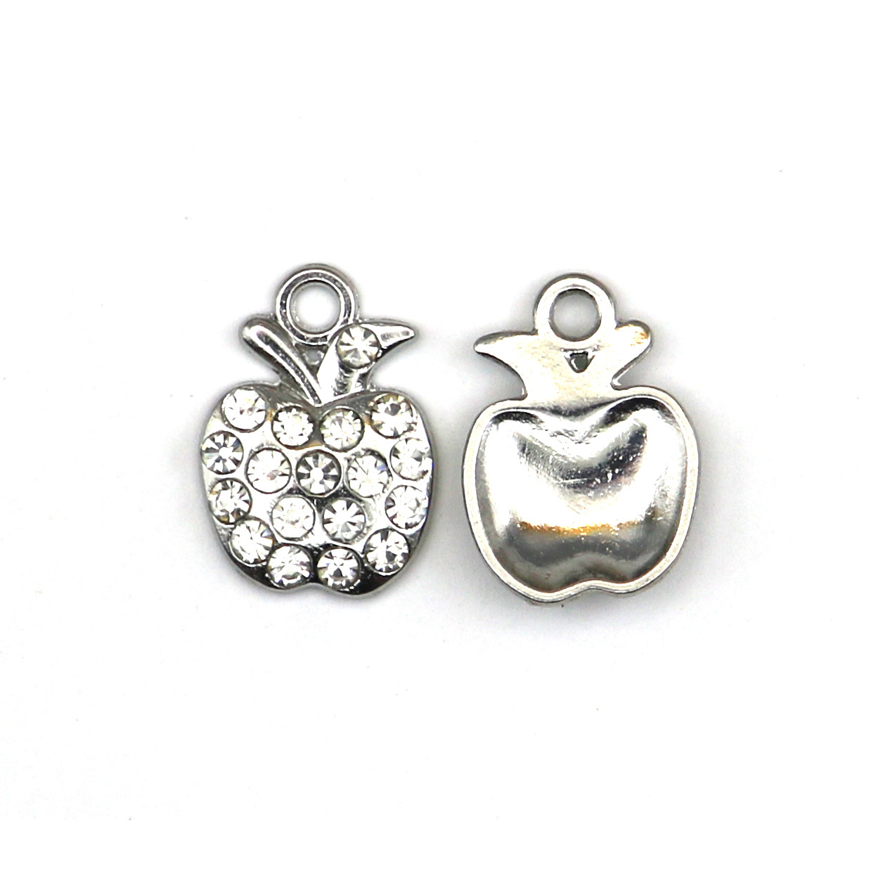 Electroplated white K - 16 diamonds 13x18mm