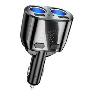 Multi-function Cigarette Lighter <strong>One</strong>-in-two Three-to-switch Plug Usb Car <strong>Charger</strong> QI Mobile Phone Fast <strong>Charger</strong> Car <strong>Charger</strong> - Product Image 1