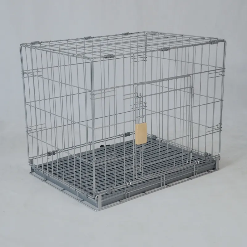 Jaula plegable de acero inoxidable para perros grandes, jaula plegable de alambre de Metal para mascotas