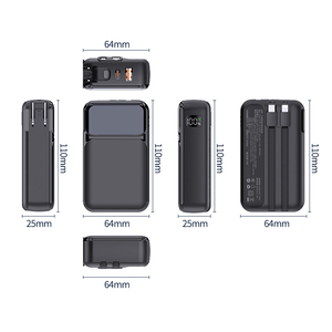 PD22.5W TYPE C Fast Charger with AC Plug Portable 10000 Mah <strong>Power</strong> <strong>Bank</strong> Built in Cable Digital Display PowerBank - Product Image 6