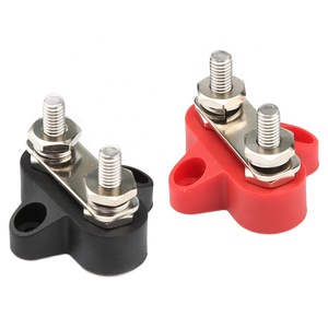 M6 M8 M10 Post <strong>Dual</strong> Double Stud Bus Bar Copper Stainless Steel Connector Battery Power Distribution Block <strong>Busbar</strong> for Motorcycle - Product Image 2