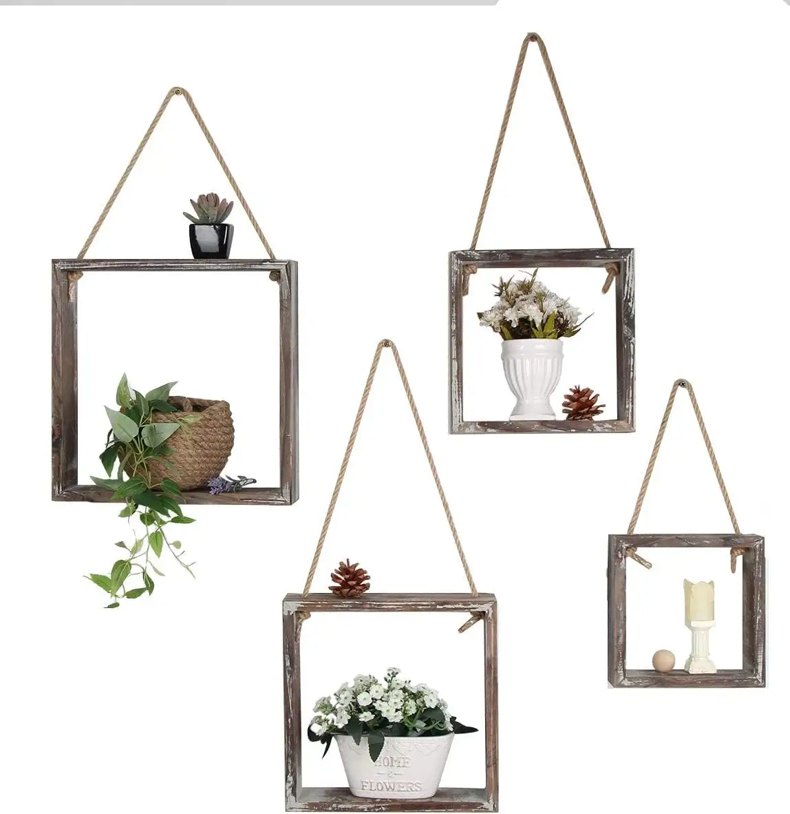 Floating Hanging Square Shelves Wall Mounted Wall Decoration Dining Room Bedroom Creative Decoration Vase Hanging Wall