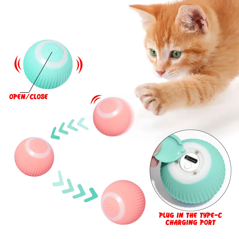 Elektrische Huisdier Kat Speelgoed Automatisch Rollende Slimme Kat Bal Training Zelfbewegende Kitten Speelgoedkat Spelen Indoor Interactief Huisdier Speelgoed