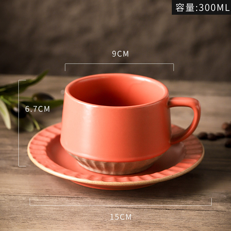 Orange-cup and saucer - 300ml