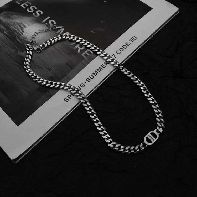 Black (titanium steel double d necklace) welded version