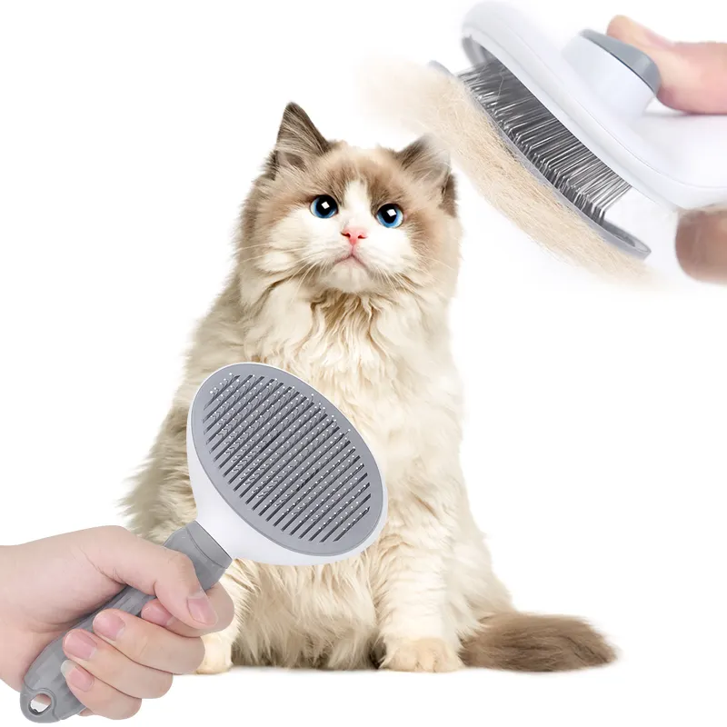 Animais de estimação Dematting Tool One-click Depilação Pet Pente removedor de cabelo para cães Cat Pets Grooming Brush Cat Dog Hair Remover Brush