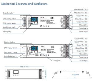 NEU Ankunft D5-E 8-oder 16-Bit-5-Kanal-LED-DMX-Controller PWM RDM DMX512-Decoder Grüner Anschluss RJ-45 Port-DMX-Dimmer