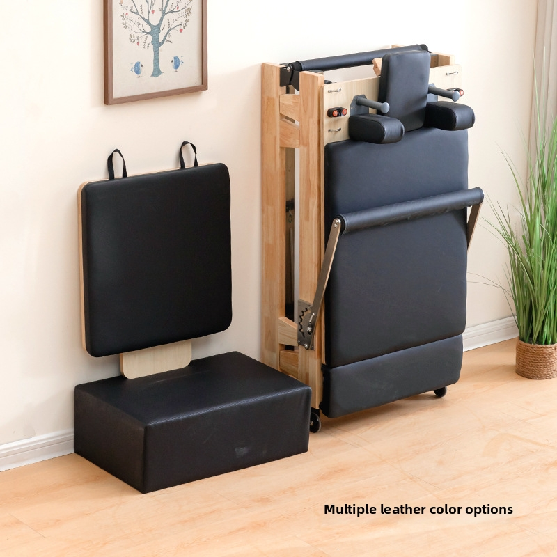 Oak Wooden Leg Folding Bed Black