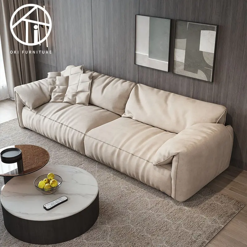 Set Sofa Modern Gaya Italia, Desain Minimalis Bentuk Bagian Kain Beludru Dua Dudukan Sofa Nyaman