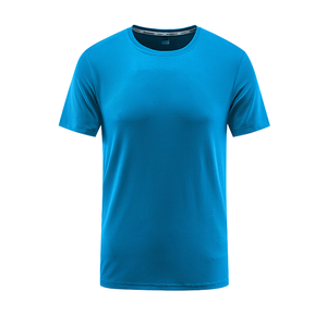 メンズ夏のデイリーフィットネスベースTシャツOネック速乾性通気性ジャカードメッシュプリント無地モイスチャーウィッキングランニング - Product Image 3
