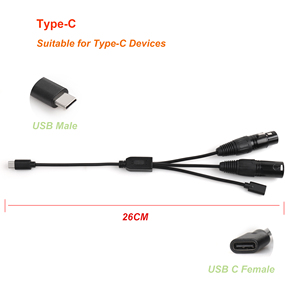 5 pines XLR tipo C hembra impresión USB C a 5 pines pro MIDI Kabel in Out Cable Convertidor para teclado MIDI control sintetizador Piano