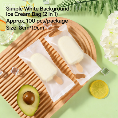 Borsa per gelato minimalista con base bianca