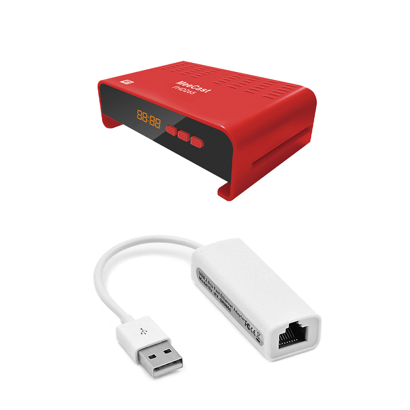 Dongle LAN STBUSB rojo y colorido