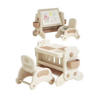 Çocuk ayarlanabilir yükseklik çizim bebek öğrenme sandalye ve masa seti yürümeye başlayan masa ve sandalyeler çocuk masa ve sandalye seti - Product Image 1