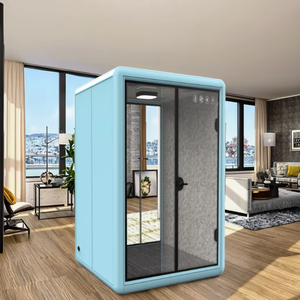 ห้องโดยสารอินเตอร์คอมสองคนทันสมัยการออกแบบแบบแยกส่วน32dB + กันเสียงประกอบง่ายเคลื่อนย้ายได้บ้านสำนักงานกันเสียงการประชุมที่อยู่อาศัย - Product Image 2