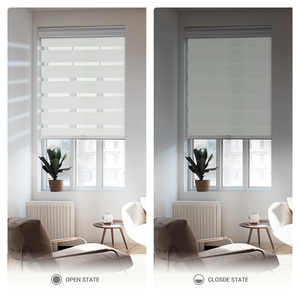 ZHENPIN Persianas de cebra inalámbricas Blackout Control de luz Ventana Privacidad Cassette Cenefa Día Noche Cortinas de ventana de doble capa - Product Image 4