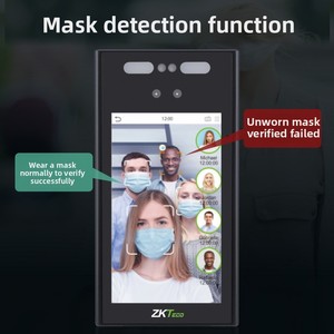 Controllo di accesso biometrico di riconoscimento facciale dinamico e dispositivo di registrazione del tempo Zk Iface terminale di luce visibile