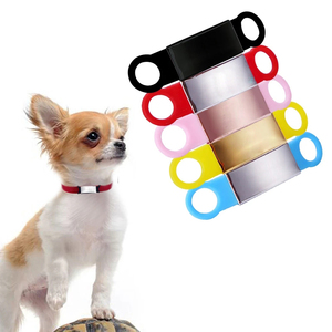 Silikon Slide On Pet ID Tag Edelstahl Hund Katze Personal isierte Name Halsband Gravierte Tags Zubehör