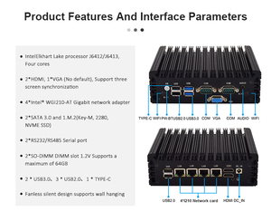 Personalizzato incorporato Ipc Server Computer Linux Fanless Pc piccolo fattore - Product Image 2