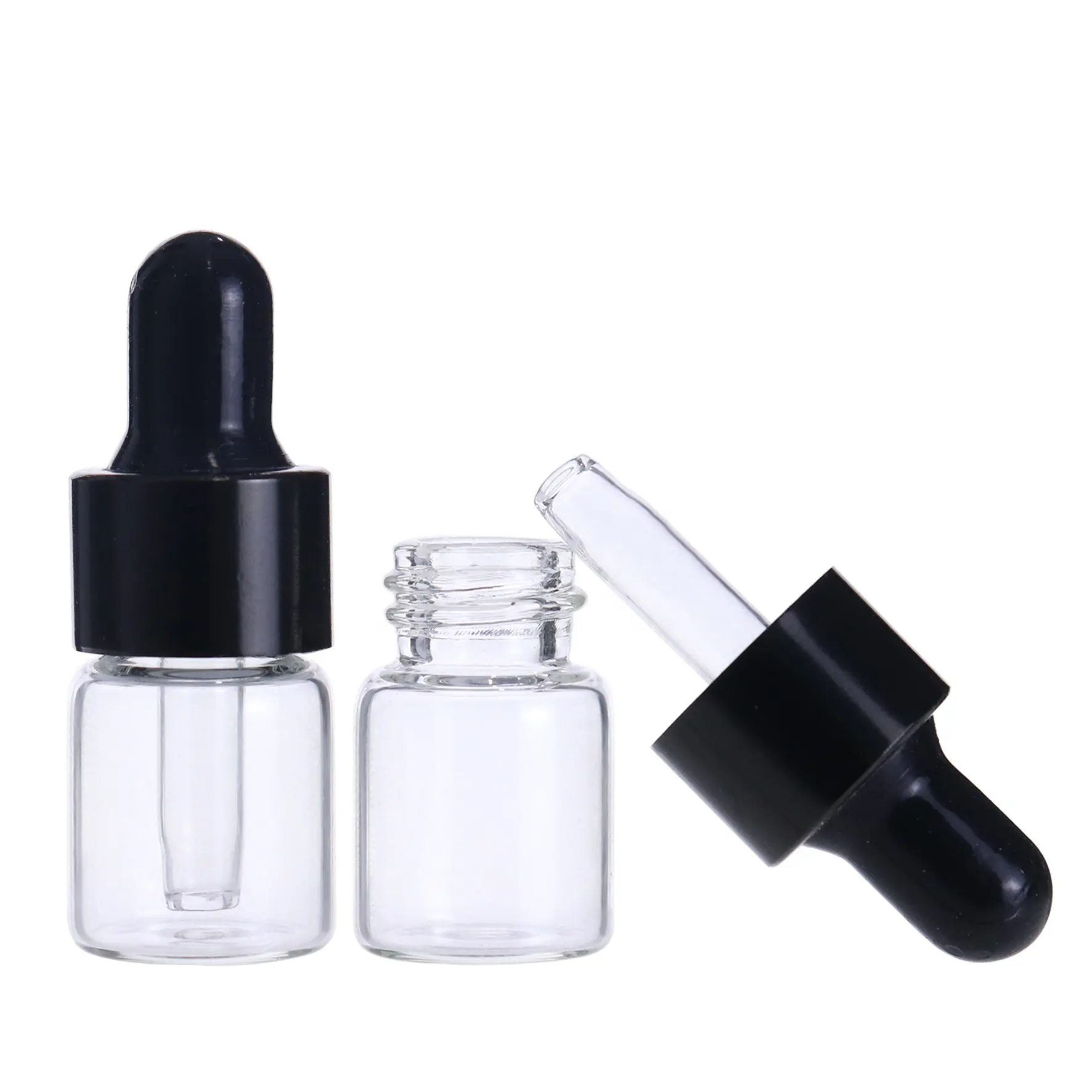 Mpty-Mini gotero de perfume de vidrio transparente, botella de muestra de 2 ml para embalaje de cosméticos