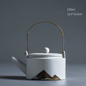 220毫升日式陶瓷茶壶独特小茶壶陶瓷功夫茶壶库存圆形瓷茶壶 - Product Image 2