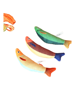 Durable &amp; Health-<strong>Safe</strong> <strong>Catnip</strong> Fish Shape Toy with Squeaky &amp; Crinkle Sound Cute Kicker Toy for Cats Made in China
