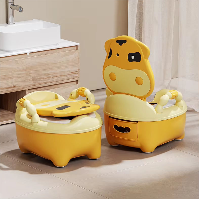 Tiroir à vache rose (le bol est retiré par l'arrière)