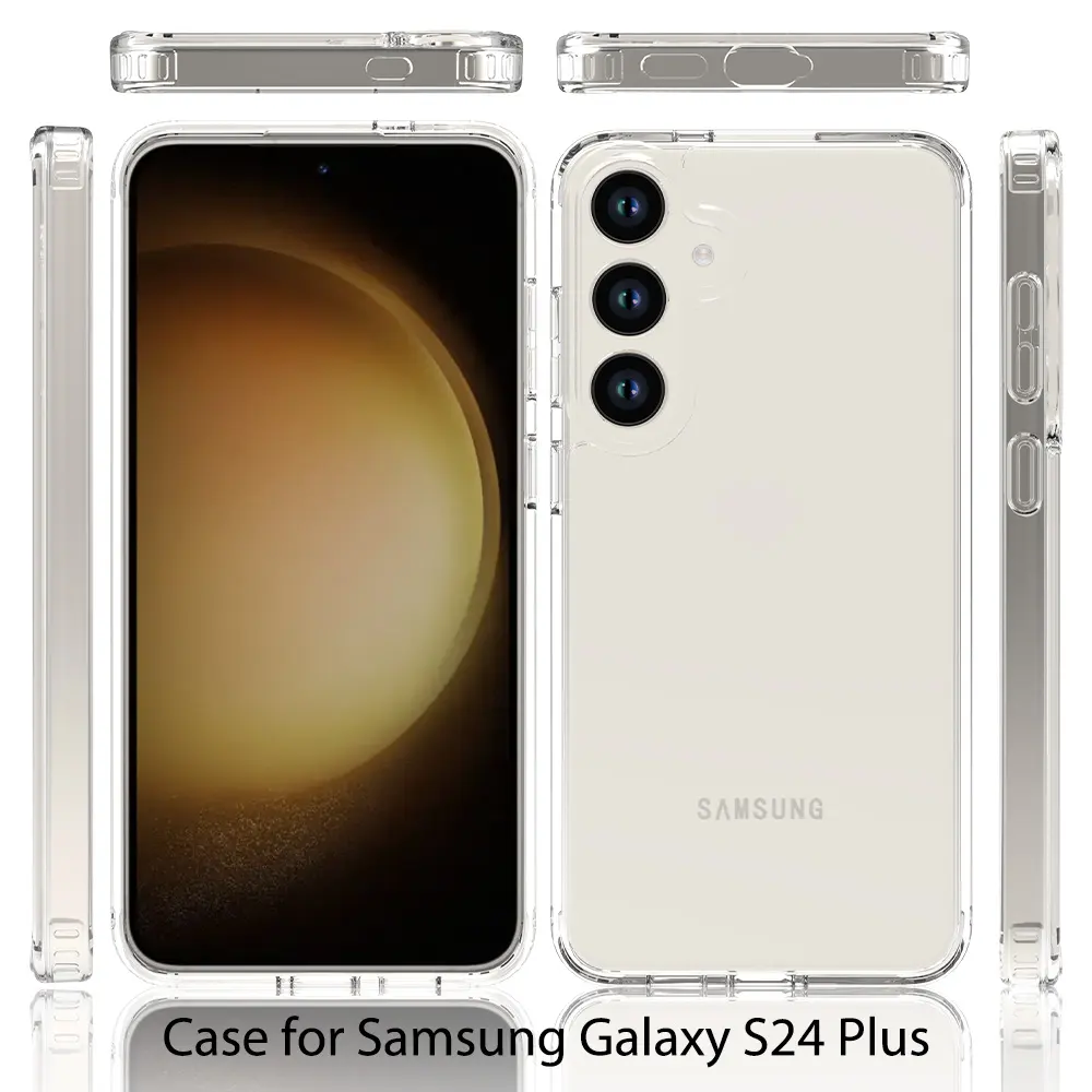 Giá rẻ Giá điện thoại di động Bìa TPU PC mềm trong suốt rõ ràng chống sốc điện thoại di động trường hợp Đối với Samsung S24 cộng với siêu