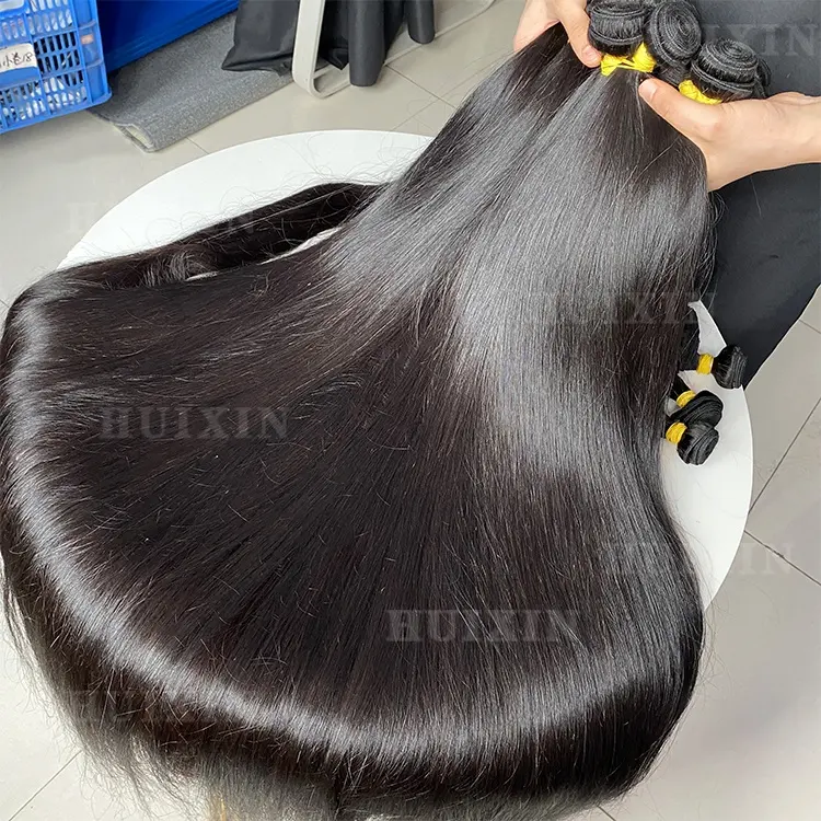 Cabello humano virgen Remy, grado indio, brasileño, 12a, sin procesar, 40 pulgadas, sedoso, venta al por mayor