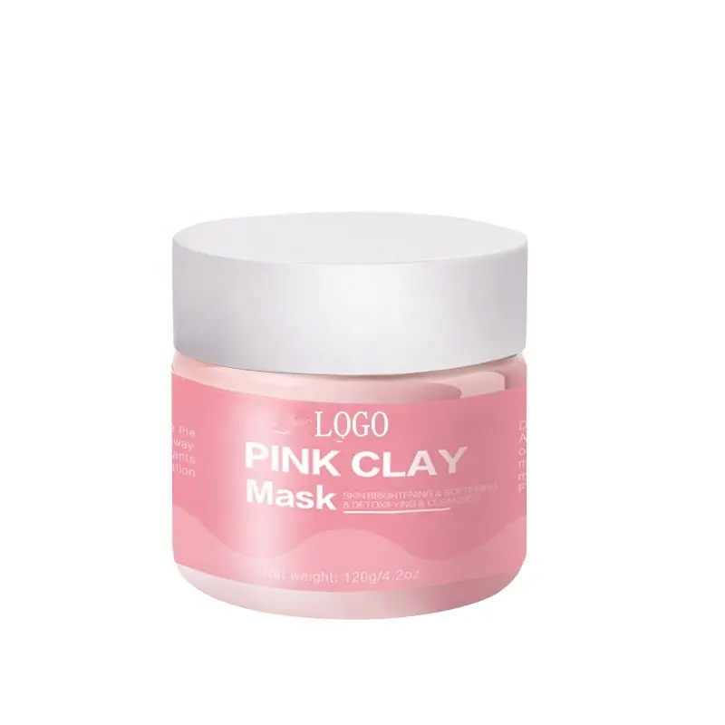 Masque de nettoyage du visage en boue de Kaolin, bio, OEM/ODM, soin pour la peau, en argile Rose, éclaircissant