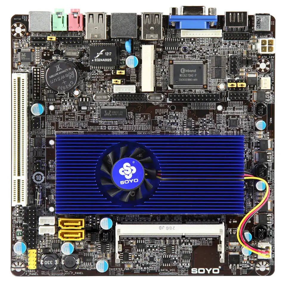 Papan Desktop Intel Atom D2550 Motherboard Mini-itx Ramping All-In-One D2550MD dengan Motherboard Industri Dual Core Dc12v