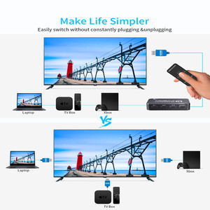 Interruptor V2.0 3x1 HDMI, con HDR + ARC 3D 4K 60Hz, compatible con HDR 4K 2.0b, 3 puertos, HDMI, entrada de señal 3 HDMI, 1 salida