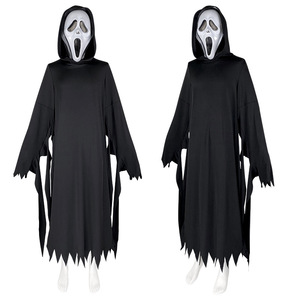 Korkunç cadılar bayramı korku filmi hayalet yüz katil yetişkin kostüm Scream maske gotik victoria gotik Cosplay kostüm - Product Image 2