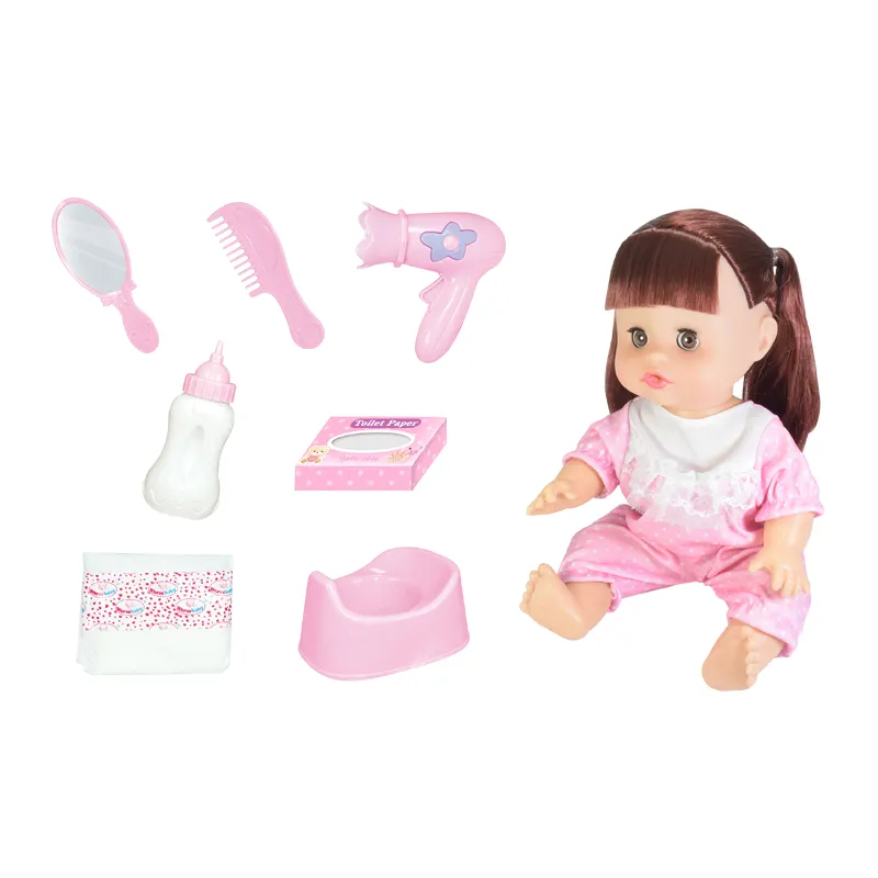 12 pollici giovane ragazza silicone vinile bambola di plastica per le ragazze con il giocattolo del bambino biberon